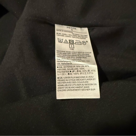 Banana Republic Linen Blend Classic Black Mini Dress Size OP Minimalist Preppy - Picture 8 of 11